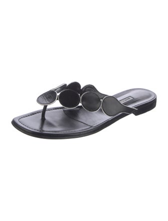 Manolo Blahnik Leather Slides