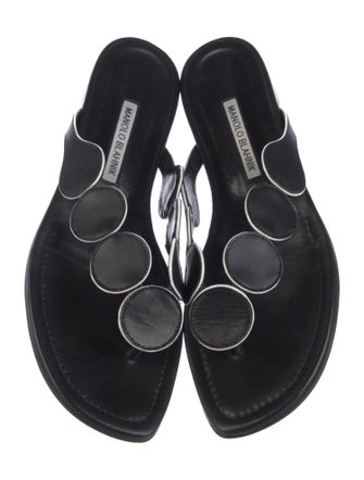 Manolo Blahnik Leather Slides