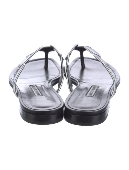 Manolo Blahnik Leather Slides