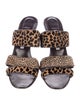 Manolo Blahnik Ponyhair Animal Print Slides