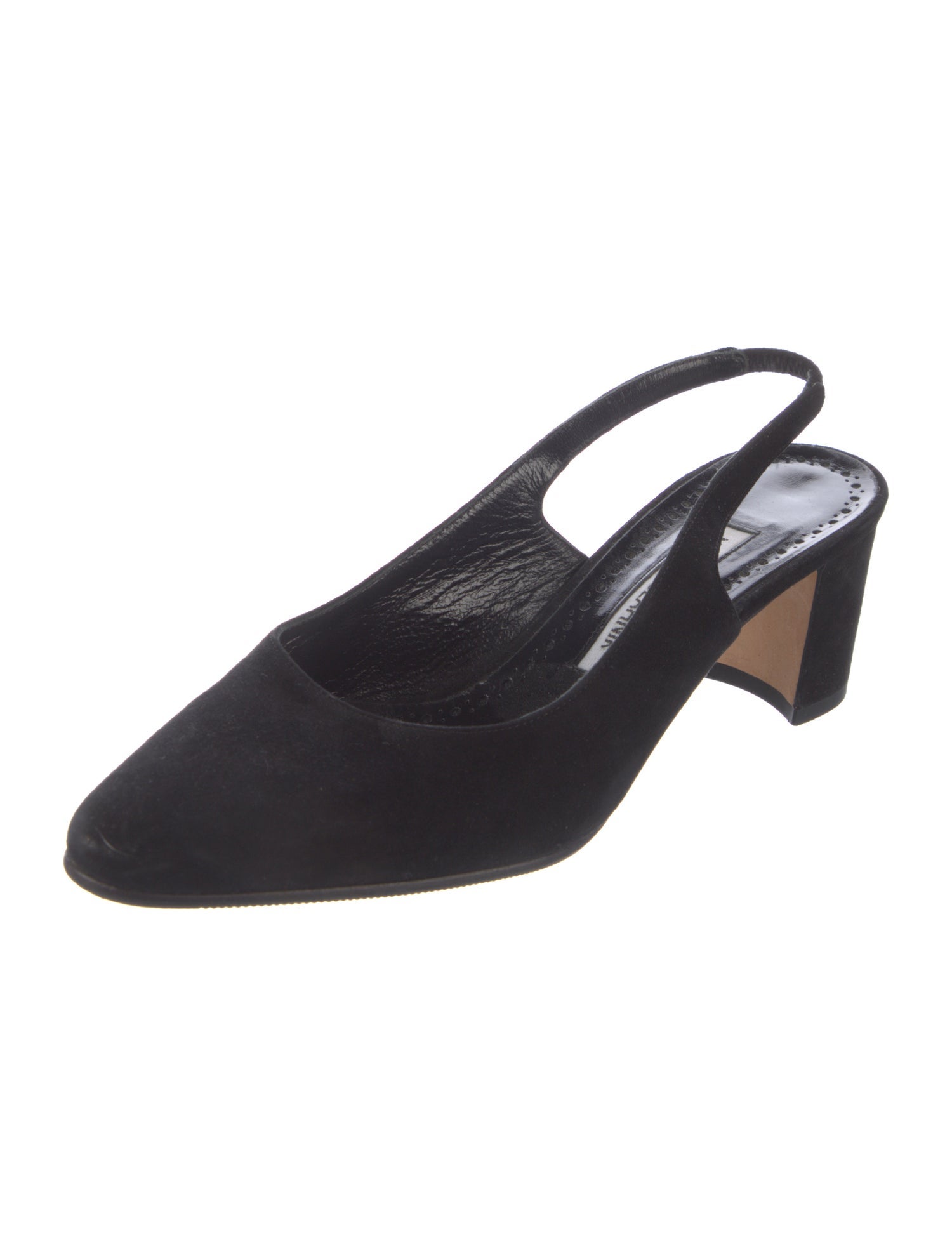 Manolo Blahnik Suede Slingback Pumps