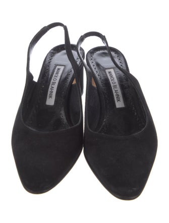 Manolo Blahnik Suede Slingback Pumps