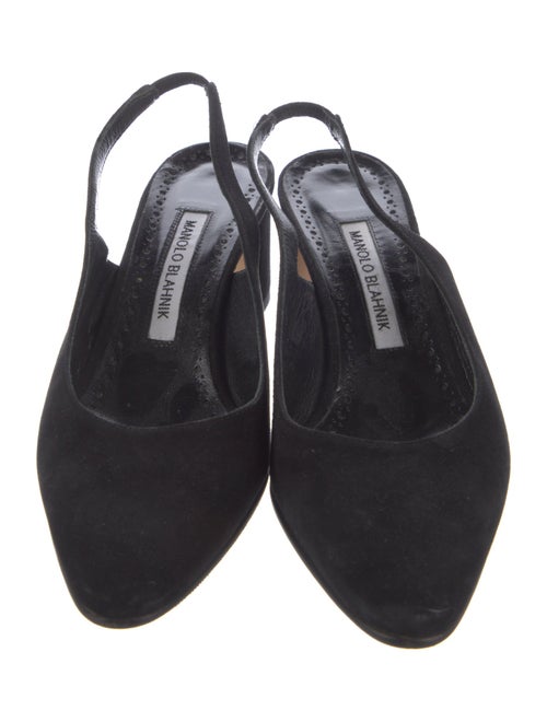Manolo Blahnik Suede Slingback Pumps