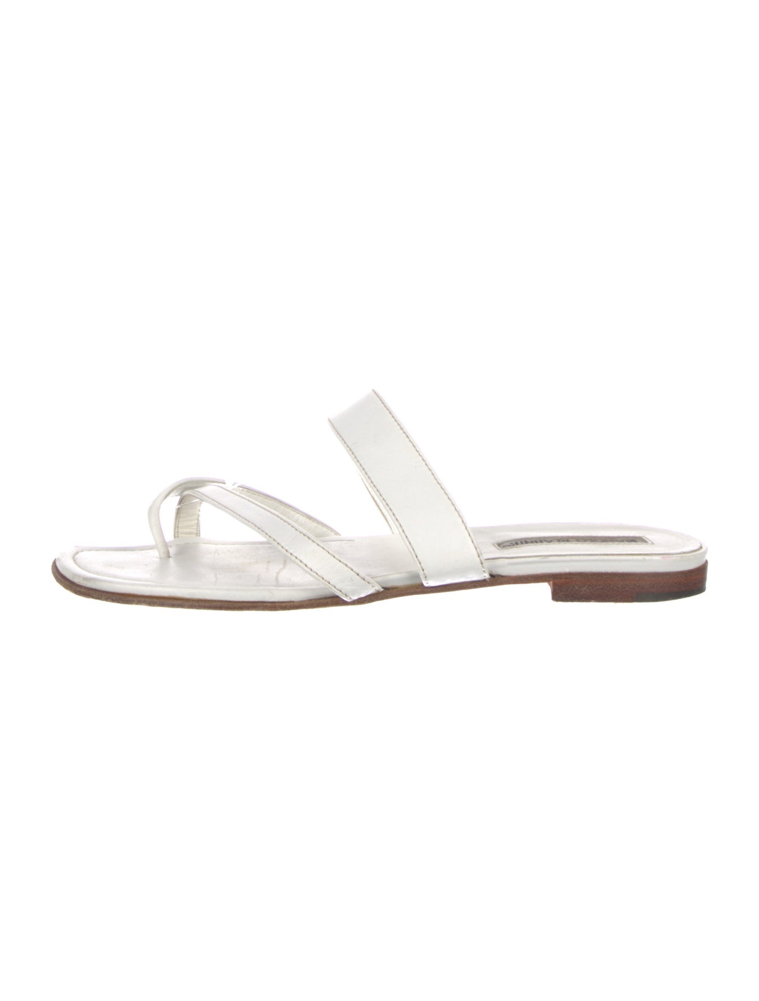 Manolo Blahnik Leather Slides