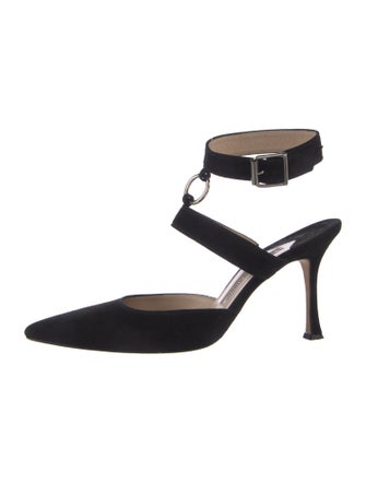 Manolo Blahnik Suede D'Orsay Pumps