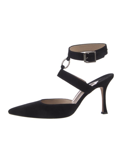 Manolo Blahnik Suede D'Orsay Pumps