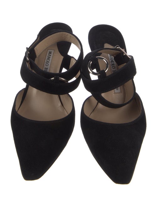 Manolo Blahnik Suede D'Orsay Pumps