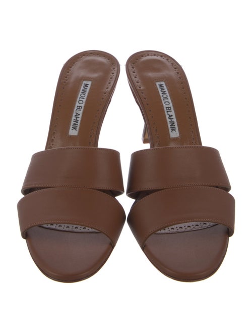Manolo Blahnik Leather Slides