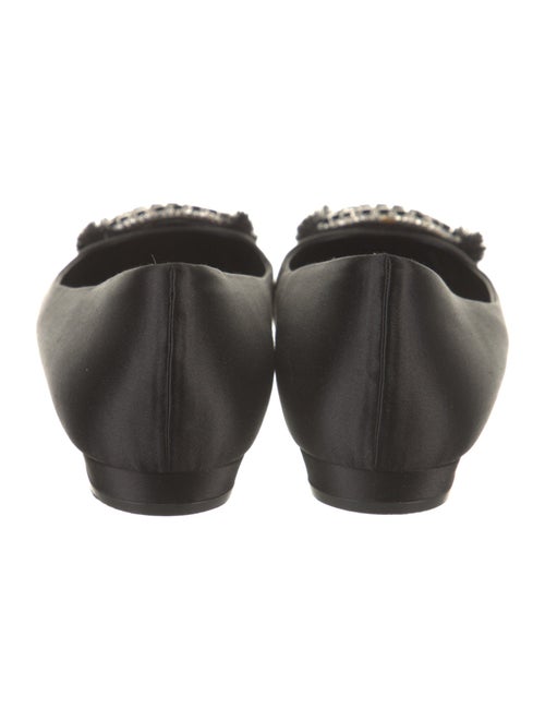 Manolo Blahnik Satin Crystal Embellishments Flats
