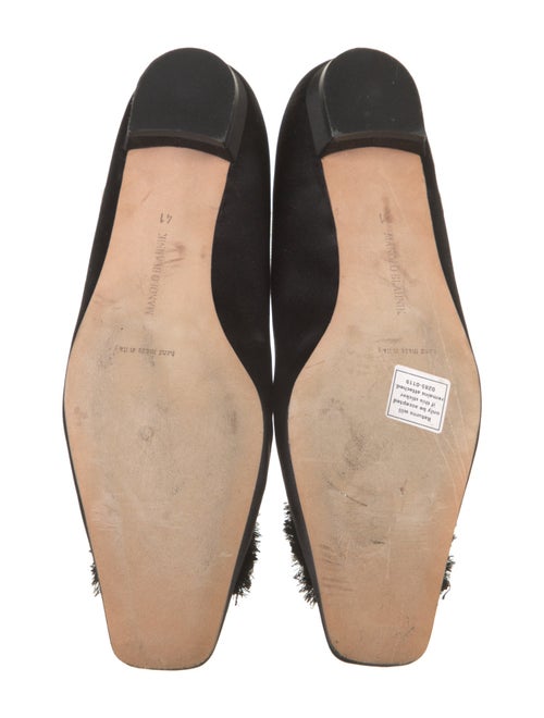 Manolo Blahnik Satin Crystal Embellishments Flats
