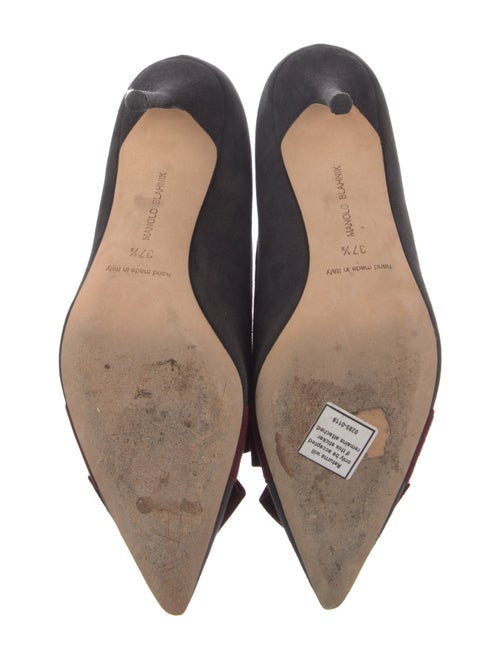 Manolo Blahnik Suede Bow Accents Pumps