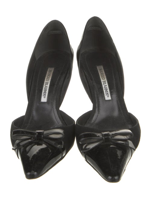 Manolo Blahnik Patent Leather Bow Accents D'Orsay Pumps