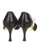 Manolo Blahnik Patent Leather Bow Accents D'Orsay Pumps