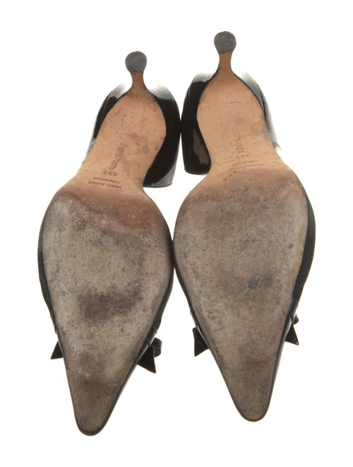 Manolo Blahnik Patent Leather Bow Accents D'Orsay Pumps