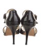 Manolo Blahnik Patent Leather Leather Trim Embellishment Sandals