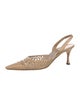 Manolo Blahnik Leather Lasercut Accents Slingback Pumps