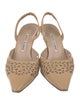 Manolo Blahnik Leather Lasercut Accents Slingback Pumps