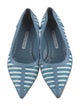 Manolo Blahnik Leather Striped Ballet Flats
