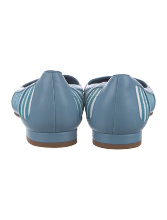 Manolo Blahnik Leather Striped Ballet Flats