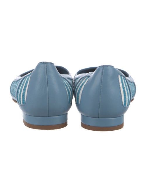 Manolo Blahnik Leather Striped Ballet Flats