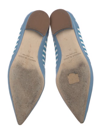 Manolo Blahnik Leather Striped Ballet Flats