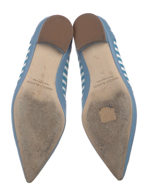 Manolo Blahnik Leather Striped Ballet Flats