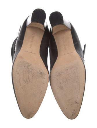 Manolo Blahnik Leather Pleated Accents Boots