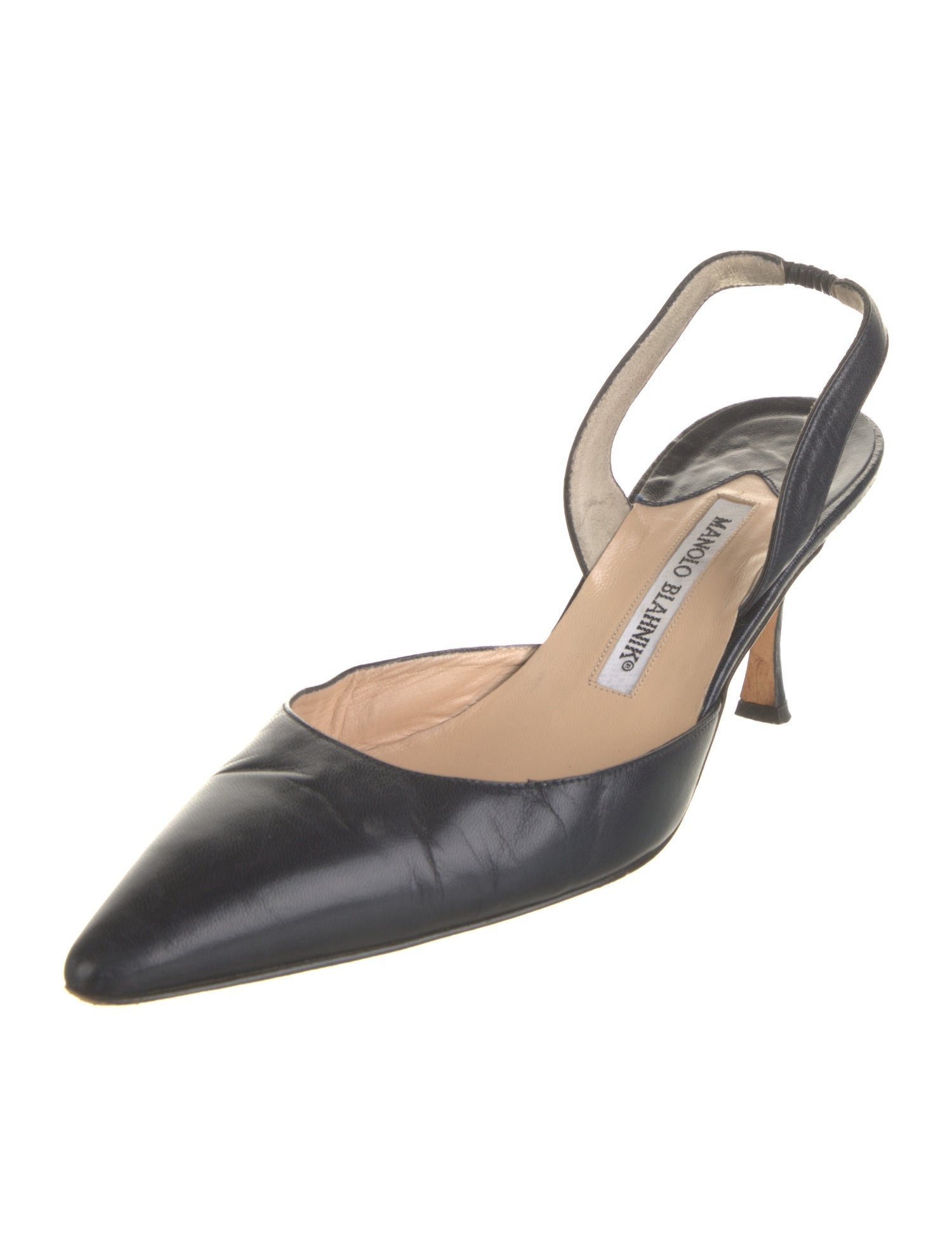 Manolo Blahnik Leather Slingback Pumps