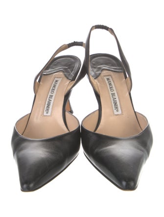 Manolo Blahnik Leather Slingback Pumps