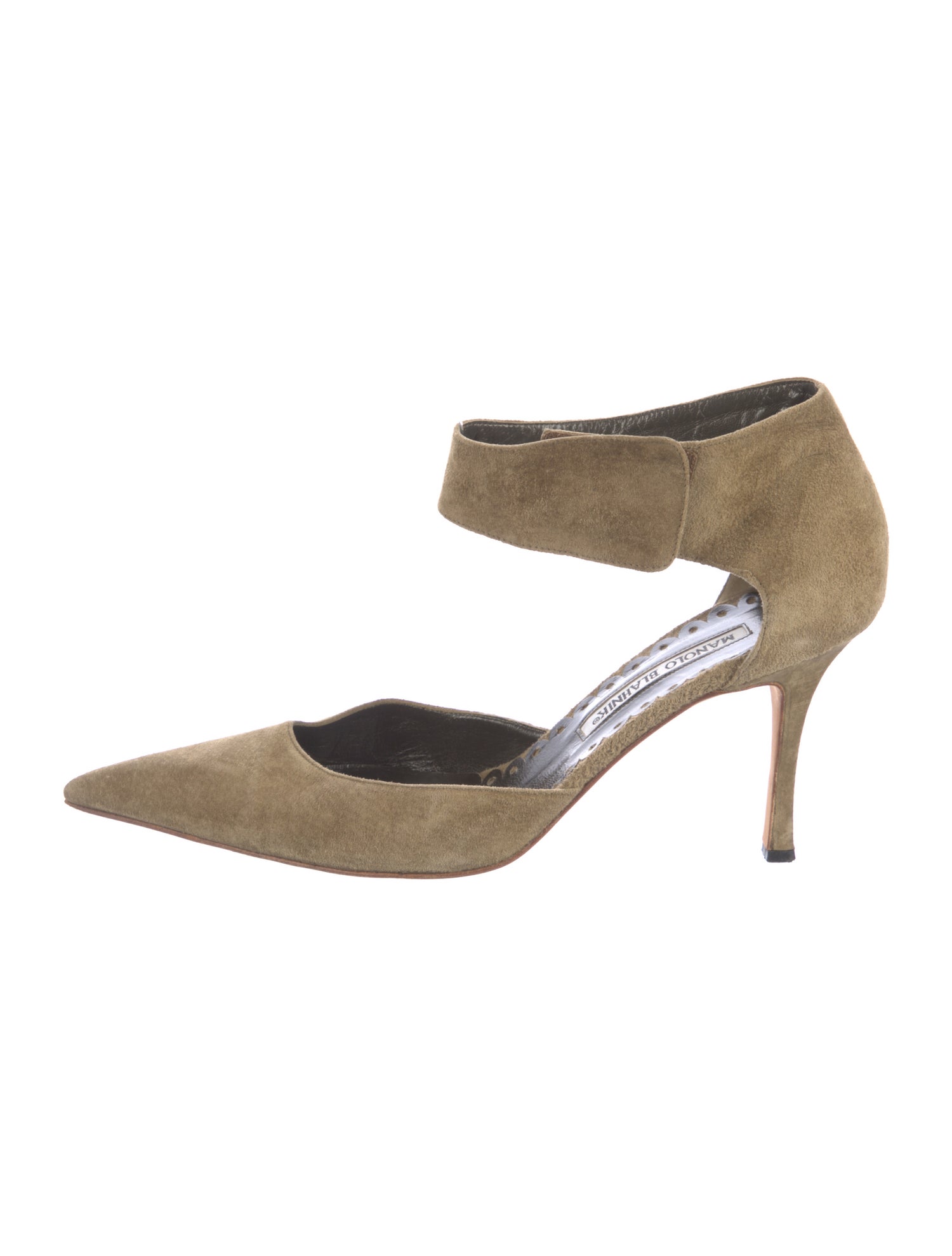 Manolo Blahnik Suede D'Orsay Pumps