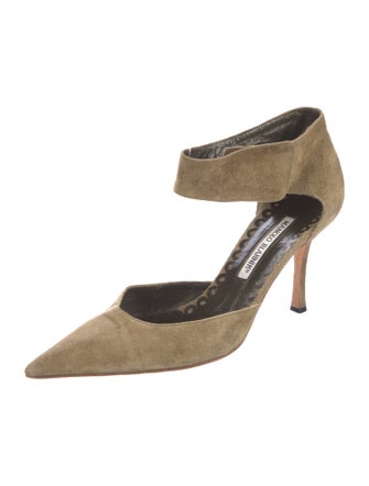 Manolo Blahnik Suede D'Orsay Pumps