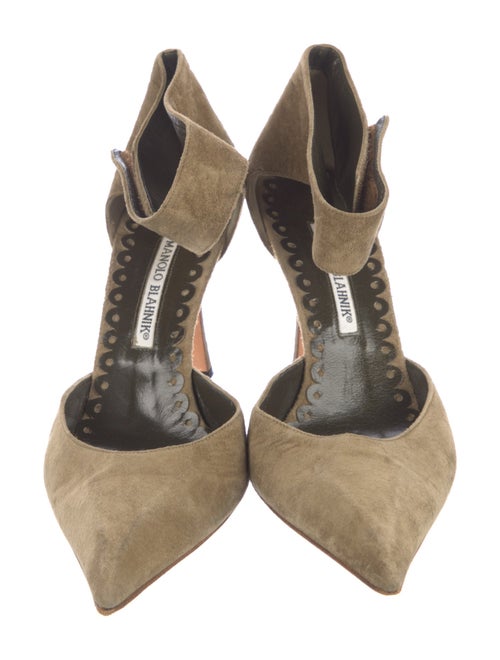 Manolo Blahnik Suede D'Orsay Pumps