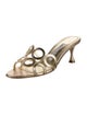 Manolo Blahnik Leather Cutout Accent Slides