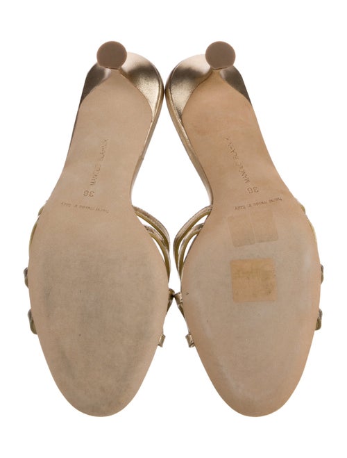 Manolo Blahnik Leather Cutout Accent Slides