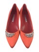 Manolo Blahnik Satin Crystal Embellishments Ballet Flats