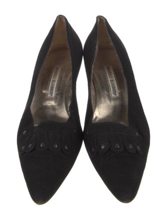 Manolo Blahnik Suede Bow Accents Pumps