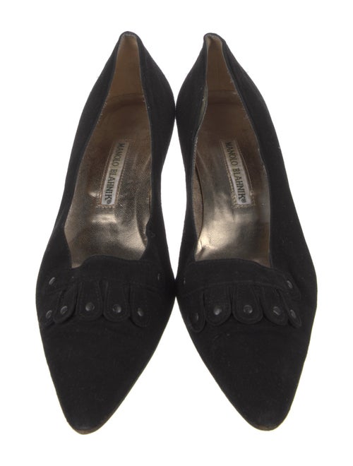 Manolo Blahnik Suede Bow Accents Pumps