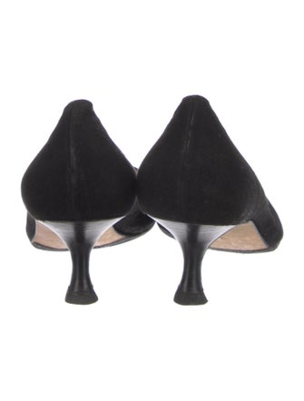 Manolo Blahnik Suede Bow Accents Pumps
