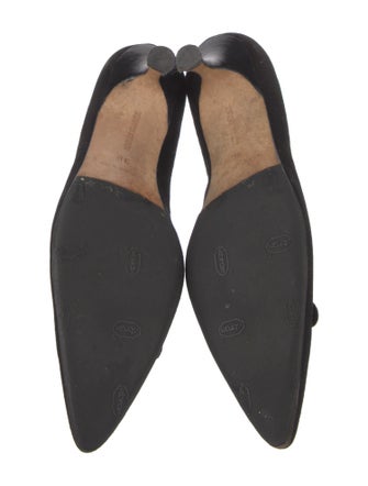 Manolo Blahnik Suede Bow Accents Pumps