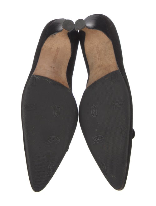 Manolo Blahnik Suede Bow Accents Pumps