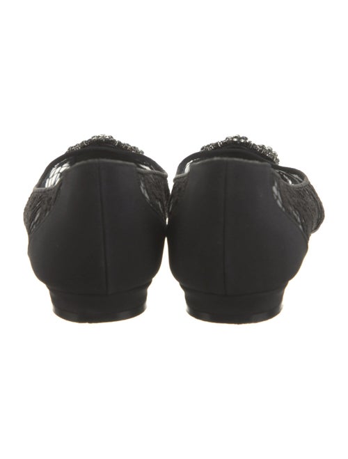 Manolo Blahnik Lace Crystal Embellishments Flats