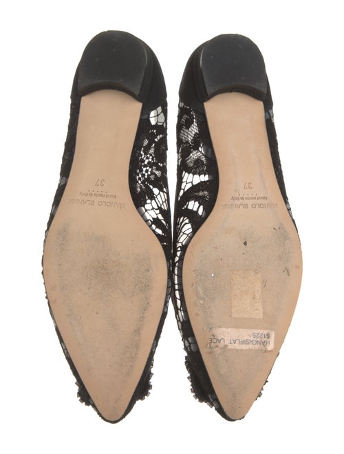 Manolo Blahnik Lace Crystal Embellishments Flats