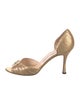 Manolo Blahnik Satin Crystal Embellishments D'Orsay Pumps