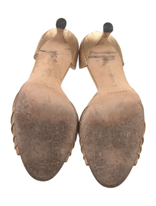 Manolo Blahnik Satin Crystal Embellishments D'Orsay Pumps