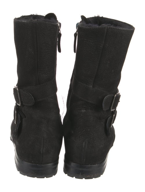 Manolo Blahnik Suede Moto Boots