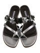 Manolo Blahnik Leather Leather Trim Embellishment Slides