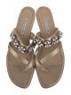 Manolo Blahnik Satin Crystal Embellishments Slides