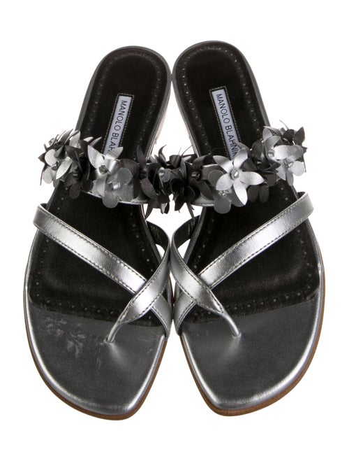 Manolo Blahnik Leather Slides