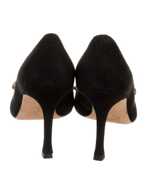 Manolo Blahnik Suede Bow Accents Pumps