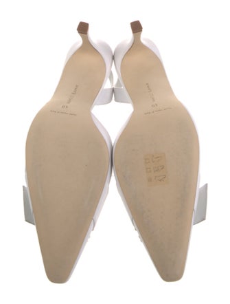 Manolo Blahnik Satin Crystal Embellishments Slingback Pumps